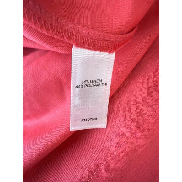 J. Jill Dress NWT Women XL Strawberry Red Pink Midi Tank Linen Shift Sleeveless - Picture 9 of 10